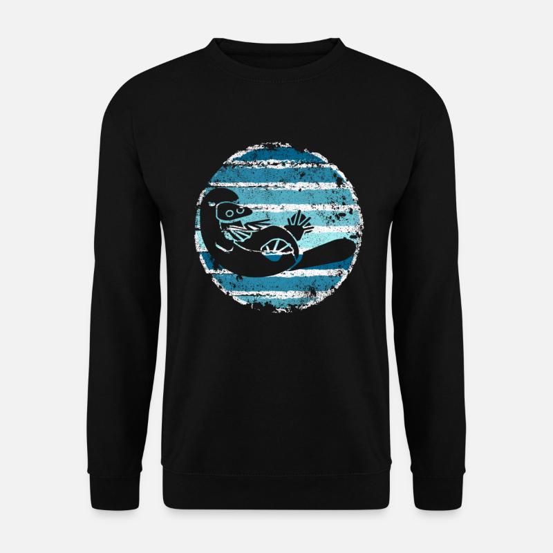 Retro Schnabeltier Vintage Platypus - Unisex Pullover - Schwarz