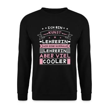Kunstlehrer Kunst Lehrer Kunstunterricht - Unisex Pullover - Schwarz - Vorne - Alina (178cm) & Michal (187cm)