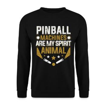 Retro Pinball Flipper Vintage Arcade Gaming - Unisex Sweatshirt - black - Front - Alina (178cm) & Michal (187cm)