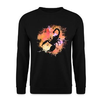Skorpion Sternzeichen Horoskop Astrologie - Unisex Pullover - Schwarz - Vorne - Alina (178cm) & Michal (187cm)