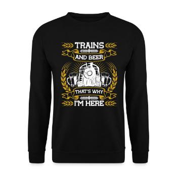 Eisenbahn Eisenbahner Zug Lok Lokführer - Unisex Pullover - Schwarz - Vorne - Alina (178cm) & Michal (187cm)