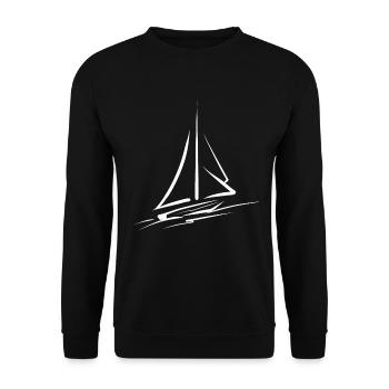 Seglen Segelboot Segler - Unisex Pullover - Schwarz - Vorne - Alina (178cm) & Michal (187cm)