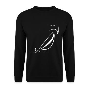 Seglen Segelboot Segler - Unisex Pullover - Schwarz - Vorne - Alina (178cm) & Michal (187cm)