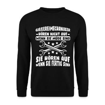Gießereimechaniker Eisengießer Gießer - Unisex Pullover - Schwarz - Vorne - Alina (178cm) & Michal (187cm)
