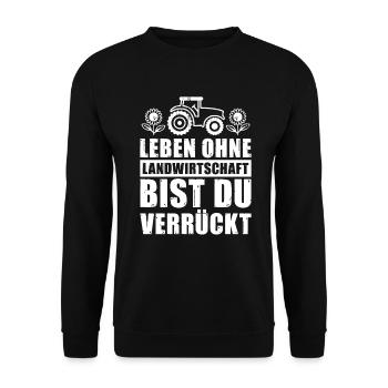 Landwirt Bauer Landwirtschaft - Unisex Pullover - Schwarz - Vorne - Alina (178cm) & Michal (187cm)