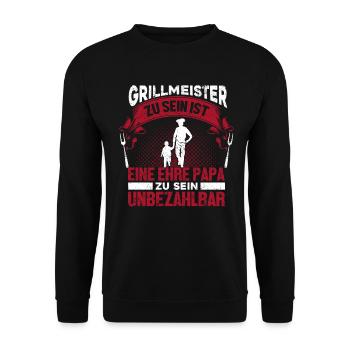 Grillen Grillmeister BBQ Grillkönig - Unisex Pullover - Schwarz - Vorne - Alina (178cm) & Michal (187cm)