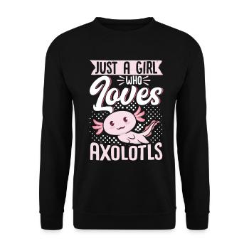 Just A Girl Who Loves Axolotls - Unisex Sweatshirt - black - Front - Alina (178cm) & Michal (187cm)