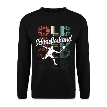 Badminton - Old Schmetterhand - Unisex Pullover - Schwarz - Vorne - Alina (178cm) & Michal (187cm)