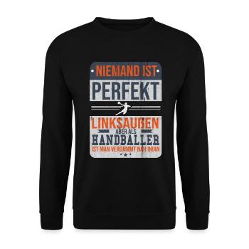 Handball - Unisex Pullover - Schwarz - Vorne - Alina (178cm) & Michal (187cm)