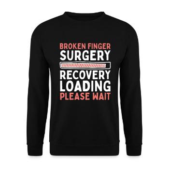 Broken finger finger bone fracture finger fracture - Unisex Sweatshirt - black - Front - Alina (178cm) & Michal (187cm)