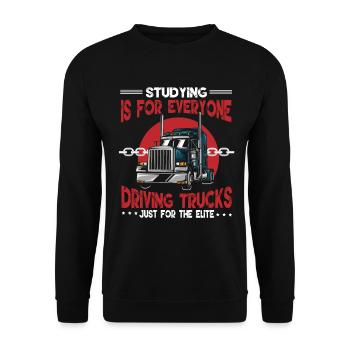 Truck Driver Truck Driver Truck Driver Trucker - Unisex Sweatshirt - black - Front - Alina (178cm) & Michal (187cm)