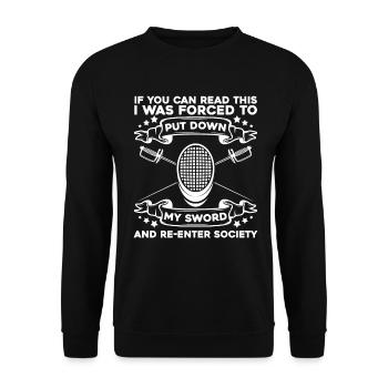 Fechten - Unisex Pullover - Schwarz - Vorne - Alina (178cm) & Michal (187cm)