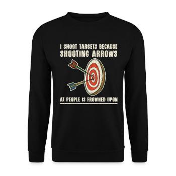 Bogenschütze Bogensport Pfeil Bogen Bogenschießen - Unisex Pullover - Schwarz - Vorne - Alina (178cm) & Michal (187cm)