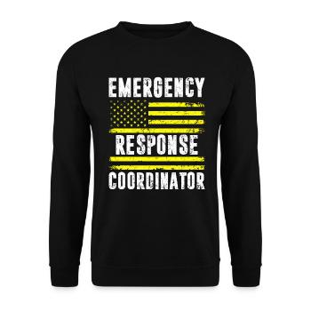 Emergency dispatcher 112 Ambulance Fire Brigade - Unisex Sweatshirt - black - Front - Alina (178cm) & Michal (187cm)