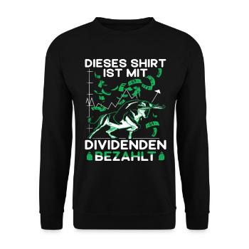 Aktien Dividenden Investor Börsen - Unisex Pullover - Schwarz - Vorne - Alina (178cm) & Michal (187cm)
