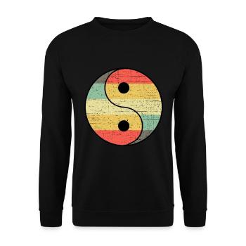 Vintage yin yang - Unisex Sweatshirt - black - Front - Alina (178cm) & Michal (187cm)