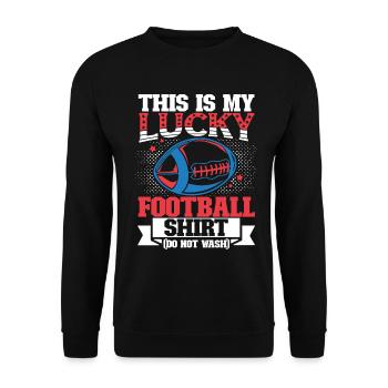 American This Is My Lucky Football - Unisex Sweatshirt - black - Front - Alina (178cm) & Michal (187cm)