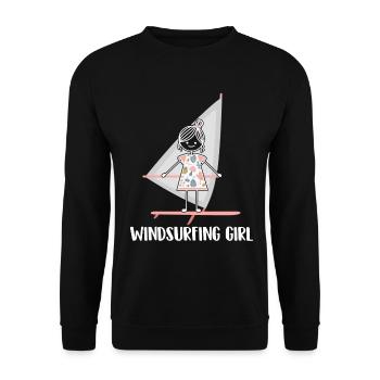Windsurfing Windsurfen - Unisex Pullover - Schwarz - Vorne - Alina (178cm) & Michal (187cm)