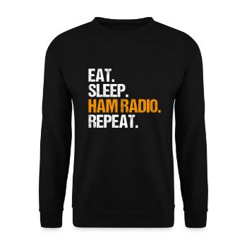 Amateurfunker Amateurfunk Radio Ham Amateur Radio - Unisex Sweatshirt - black - Front - Alina (178cm) & Michal (187cm)