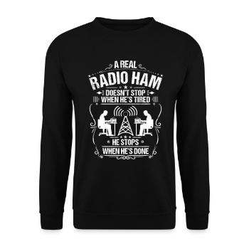 Amateurfunker Amateurfunk Radio Ham Amateur Radio - Sweat-shirt Unisexe - noir - Devant - Alina (178cm) & Michal (187cm)