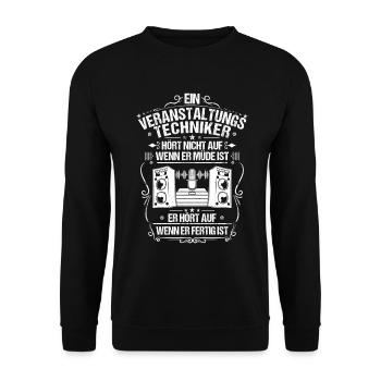 Veranstaltungstechniker Event Technician - Unisex Pullover - Schwarz - Vorne - Alina (178cm) & Michal (187cm)