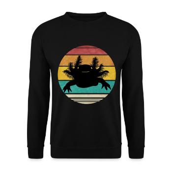 Axolotl Geschenk Retro Ambystoma Tierschutz Logo - Unisex Pullover - Schwarz - Vorne - Alina (178cm) & Michal (187cm)
