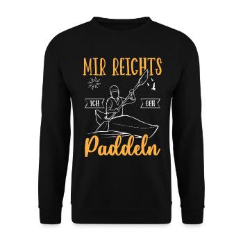 Mir reicht's ich geh paddeln Kajak Kanu - Unisex Pullover - Schwarz - Vorne - Alina (178cm) & Michal (187cm)