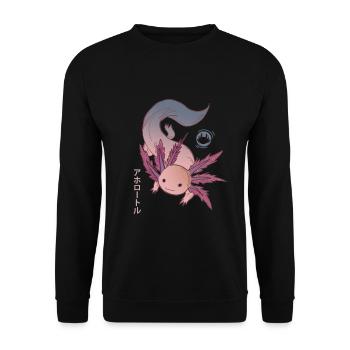 axolotl Haustier Geschenk Ambystoma mexicanum - Unisex Pullover - Schwarz - Vorne - Alina (178cm) & Michal (187cm)