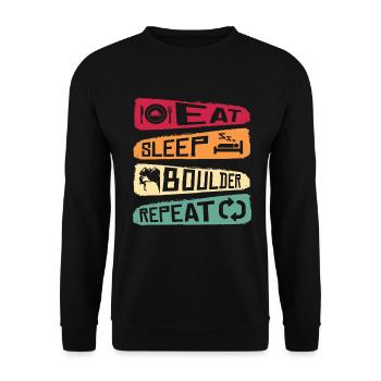 Bouldern - Unisex Pullover - Schwarz - Vorne - Alina (178cm) & Michal (187cm)