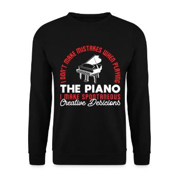 Pianist I DonT Make Mistakes When - Unisex Sweatshirt - black - Front - Alina (178cm) & Michal (187cm)