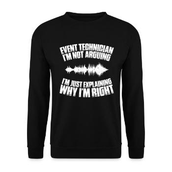 Veranstaltungstechniker Technicien événementiel - Sweat-shirt Unisexe - noir - Devant - Alina (178cm) & Michal (187cm)