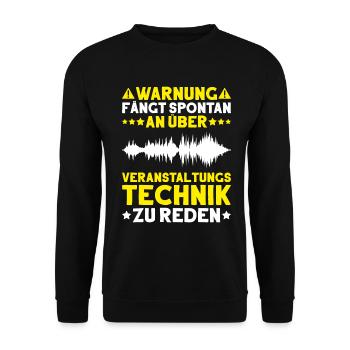 Veranstaltungstechniker Event Technician - Unisex Pullover - Schwarz - Vorne - Alina (178cm) & Michal (187cm)