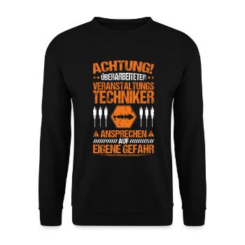 Veranstaltungstechniker Event Technician - Unisex Pullover - Schwarz - Vorne - Alina (178cm) & Michal (187cm)