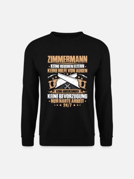 Zimmermann Zimmerer Zimmerei Carpenter Carpentry - Unisex Pullover - Schwarz