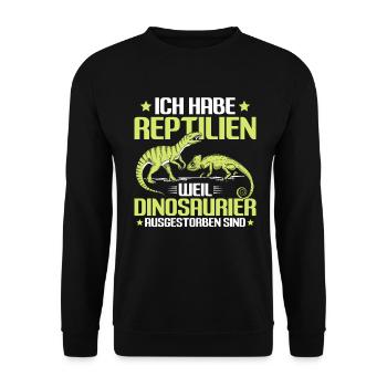 Reptilien Reptil Schlangen Eidechse Terrarium - Unisex Pullover - Schwarz - Vorne - Alina (178cm) & Michal (187cm)