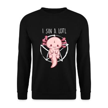 Chemises Axolotl pour Femmes Hommes Drôle Axolotl Pun I - Sweat-shirt Unisexe - noir - Devant - Alina (178cm) & Michal (187cm)