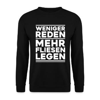 Fliesenleger Plattenleger Mosaikleger Floor Tiler - Unisex Pullover - Schwarz - Vorne - Alina (178cm) & Michal (187cm)