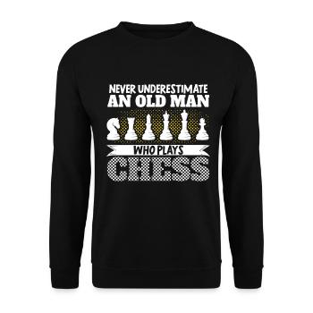 Never Underestimate An Old Man Who - Unisex Sweatshirt - black - Front - Alina (178cm) & Michal (187cm)