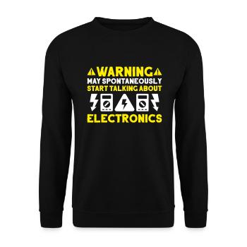 Electronics technician Electrician Lineman - Unisex Sweatshirt - black - Front - Alina (178cm) & Michal (187cm)
