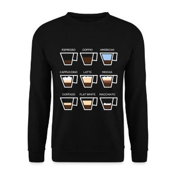 Coffee Lover Barista Cafe Minimalism Coffeeshop - Unisex Sweatshirt - black - Front - Alina (178cm) & Michal (187cm)