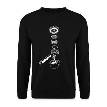 Coffee lovers Barista Cafe Portafilter Espresso - Unisex Sweatshirt - black - Front - Alina (178cm) & Michal (187cm)