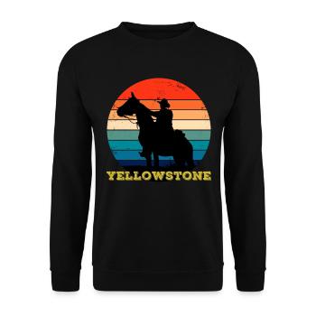 Yellowstone Vintage rétro Cowboy - Sweat-shirt Unisexe - noir - Devant - Alina (178cm) & Michal (187cm)