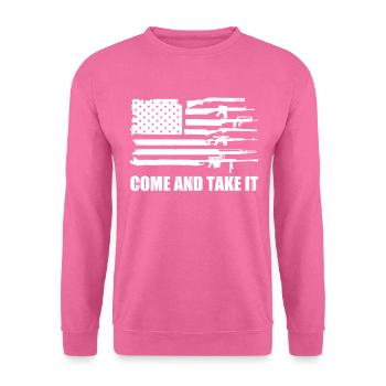 USA Gun Flag, Come and Take It, 2nd Amendment, - Unisex Sweatshirt - pink - Front
