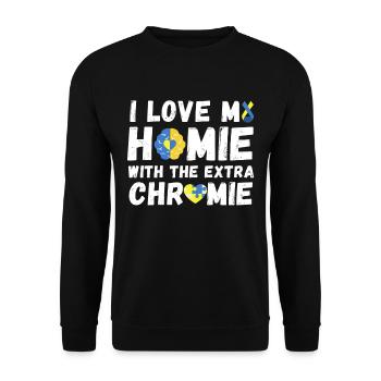 Sensibilisation au syndrome de Down - Sweat-shirt Unisexe - noir - Devant - Alina (178cm) & Michal (187cm)