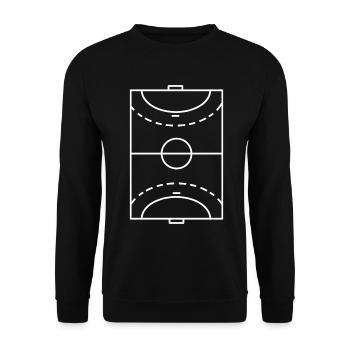 Handball Playing Field Minimalist Setup Training - Unisex Sweatshirt - black - Front - Alina (178cm) & Michal (187cm)