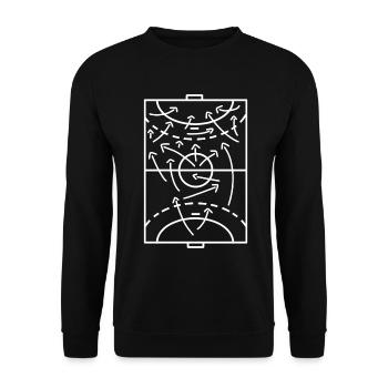 Funny Handball Tactics Playing Field Coach - Unisex Sweatshirt - black - Front - Alina (178cm) & Michal (187cm)