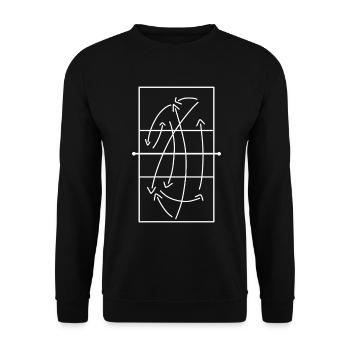 Volleyball Taktik Spielfeld Trainer Volleyballer - Unisex Pullover - Schwarz - Vorne - Alina (178cm) & Michal (187cm)