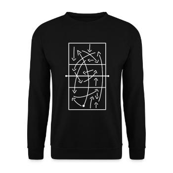 Funny Volleyball Designs Athlete Tactics Trainer - Unisex Sweatshirt - black - Front - Alina (178cm) & Michal (187cm)