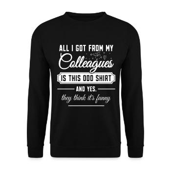 Farewell gift colleagues Job change - Unisex Sweatshirt - black - Front - Alina (178cm) & Michal (187cm)