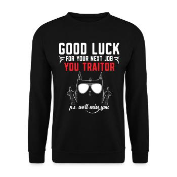 Farewell gift colleagues Job change - Unisex Sweatshirt - black - Front - Alina (178cm) & Michal (187cm)